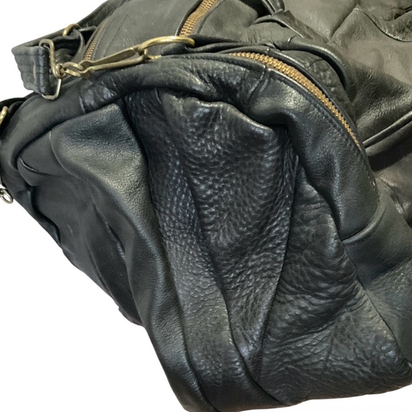 Vintage Genuine Leather Travel Duffle Bag Weekend Luggage - Picture 5 of 12